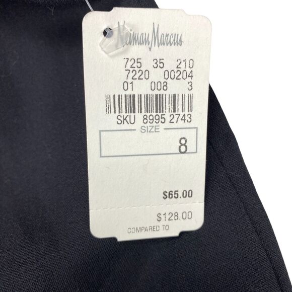 Neiman Marcus Trousers Pants Womens 8 Black Wide Leg Mid Rise Casual Classic Fit - Picture 2 of 15